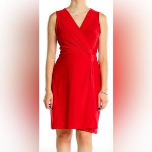 Hail3Y:23 Red Sleeveless Wrap Dress V-Neck Size M